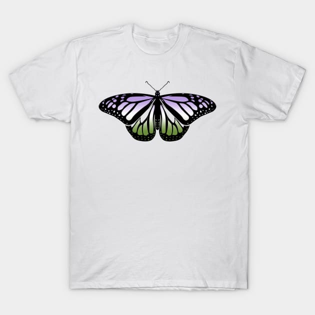 Genderqueer Pride Butterfly T-Shirt by brendalee